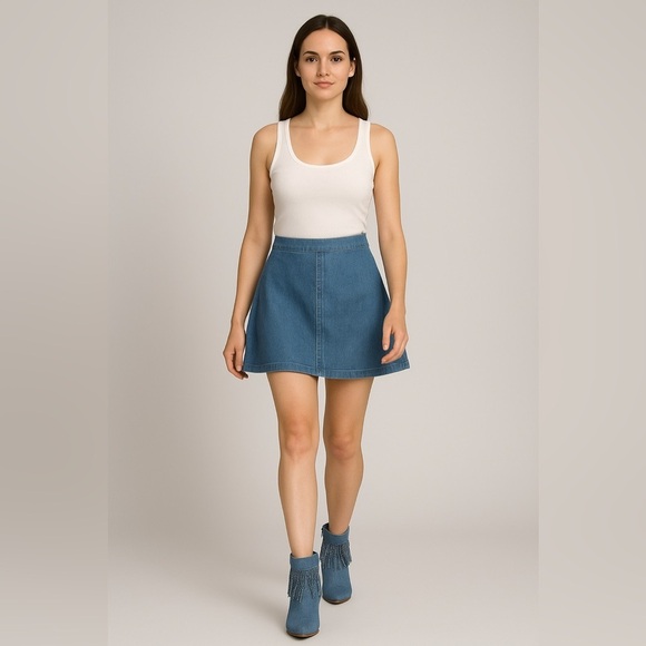 620- Top Moda Ankle Boots Alias-28 Blue Denim Size 7 NWT - Picture 2 of 11